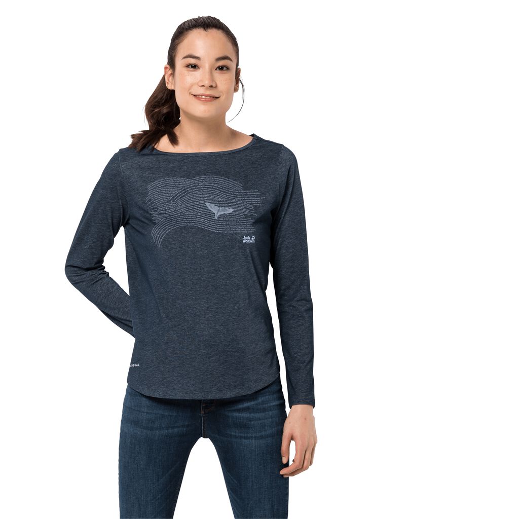 Jack Wolfskin OCEAN FIN LONGSLEEVE Haut Femme Bleu - ANPCWIO-09